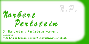 norbert perlstein business card